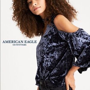 🦩 AMERICAN EAGLE Velvet Off Shoulder Top (🦩2 for $25)